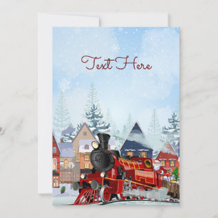 Cartão De Festividades Trem de Natal de inverno