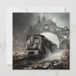 Cartão De Festividades Trem Fantasma Assombrado