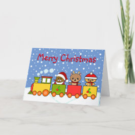 Cartão De Festividades Trem Festivo de Natal