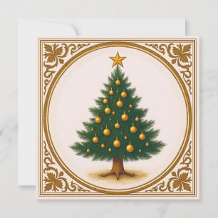 Cartão De Festividades Trendência Rústica Simples da Árvore de Natal