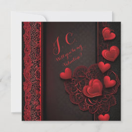Cartão De Festividades Trendy Affection Red Hearts & Lace