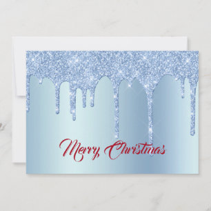 Cartão De Festividades Trendy Blue Glitter Drives Gráficos de Natal Plan