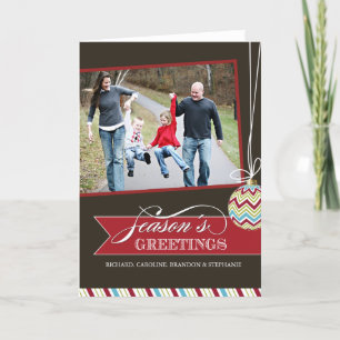 Cartão De Festividades Trendy Chevron Christmas Photo Greeting Card
