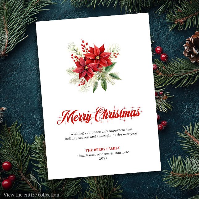 Cartão De Festividades Trendy Christmas Flowers Printable Greeting Card (Trendy Christmas Flowers Printable Greeting Card

)