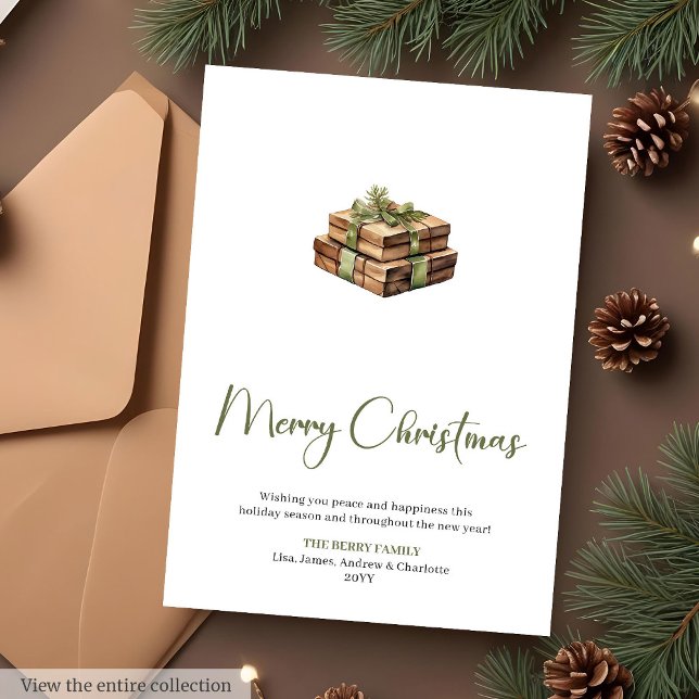 Cartão De Festividades Trendy Editable Boho Holiday Christmas Greeting  (Trendy Editable Boho Holiday Christmas Greeting Card

)