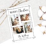 Cartão De Festividades Trendy Hand Drawn Whimsical Doodle Foto Natal<br><div class="desc">Cartão de Férias de Natal Trendy Drawn Whimsical Doodle</div>