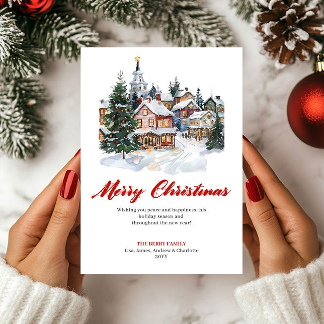 Cartão De Festividades Trendy Minimalist Winter Scene Greeting Card (Trendy Minimalist Winter Scene Greeting Card)