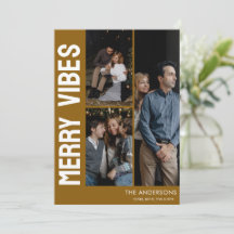 Trendy Modern Custom 3 Photo Feliz Vibes