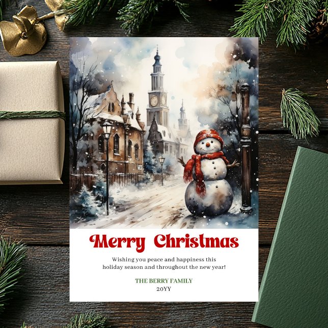 Cartão De Festividades Trendy rustic Christmas scene bold playful holiday (Trendy rustic Christmas scene bold playful holiday card)