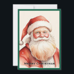 Cartão De Festividades Trendy Rustic Retro Classic Papai Noel<br><div class="desc">Aquarela</div>