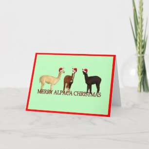 Cartão De Festividades Três Alpacas Natal