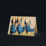 Cartão De Festividades TRÊS ÂNGULOS, ESPADRE Azul<br><div class="desc">Design elegante,  artístico e clássico reproduziu de uma pintura Renascentista com um velho pergaminho e uma brilhante pedra em 3D.</div>