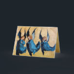 Cartão De Festividades TRÊS ÂNGULOS, ESPADRE Azul<br><div class="desc">Design elegante,  artístico e clássico reproduziu de uma pintura Renascentista com um velho pergaminho e uma brilhante pedra em 3D.</div>