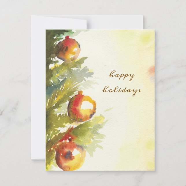 Cartão De Festividades três bolas de Natal (Frente)