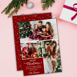 Cartão De Festividades Três colagem fotográfica, um belo Natal