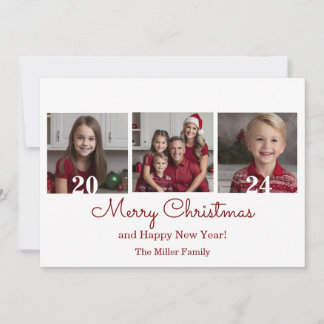 Cartão De Festividades Três Foto Simples Natal