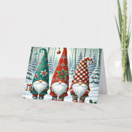 Cartão De Festividades Três Gnomos Sábios Natal