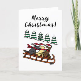 Cartão De Festividades Três Labradores Dirigiram o Feliz Natal