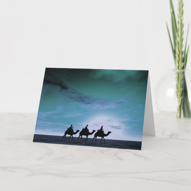 Cartão De Festividades Três reis Por do sol 3 (Frente)