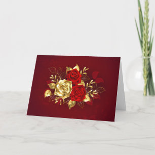 Cartão De Festividades Três Rosas de joalharia