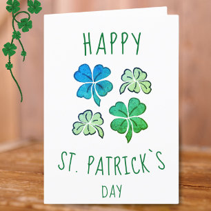 Cartão De Festividades Trevo de Shamrock Verde Feliz dia de São Patrício
