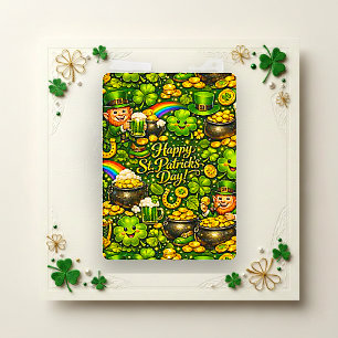 Cartão De Festividades Trevo Festejo de Ouro de Leprechaun Caprichoso