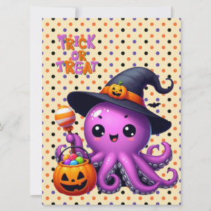 Cartão De Festividades Trick or Treat Polvo de Halloween