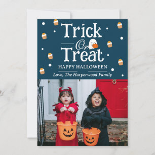 Cartão De Festividades Trick ou Tratar a família Spooky Halloween Foto