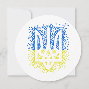 Cartão De Festividades Tridente de emblem ucraniano trizub espalhando cor