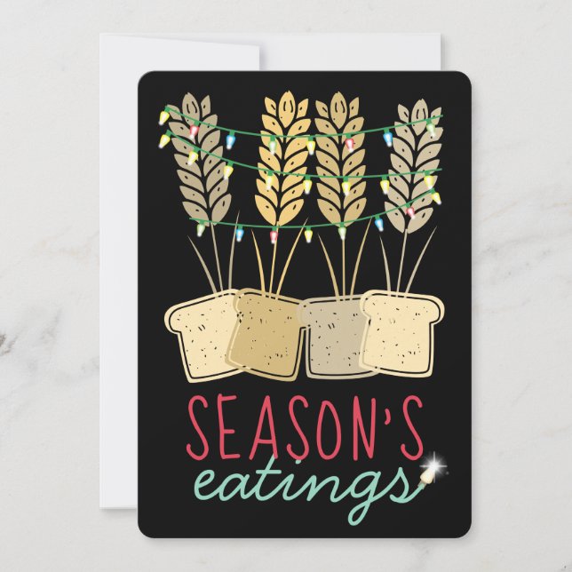 Cartão De Festividades Trigo Semáforos de Natal assado (Frente)