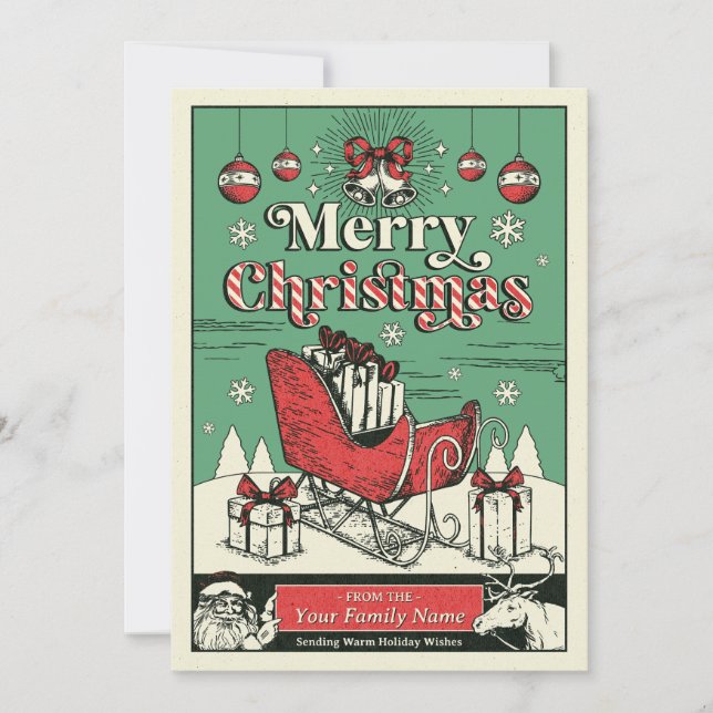 Cartão De Festividades Trinegro de Natal Personalizado com Nome de Trineg (Frente)