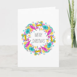 Cartão De Festividades Trinta Retrorna Borracha Circular Merry Christmas