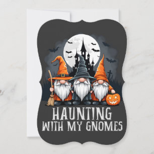 Cartão De Festividades Trio de Gnomos de Halloween Witchcore Castelo Asso