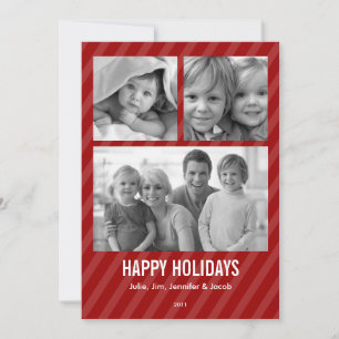 Cartão De Festividades Triple Photo Holiday Card