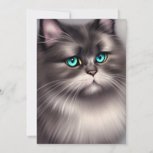 Cartão De Festividades Triptych Digital de Cat Persa Altamente Detalhado