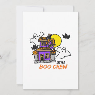 Cartão De Festividades Tripulação Pequena Boo Desenhada à Mão no Hallowee
