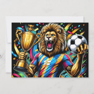 Cartão De Festividades Troféu de Futebol Campeão de Futebol Leão Vitória