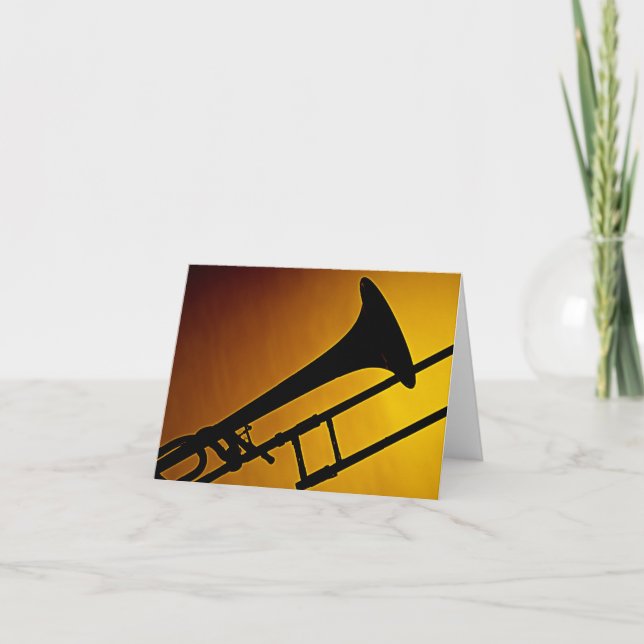 Cartão De Festividades Trombone Greeting Card (Frente)