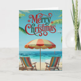 Cartão De Festividades Tropical Beach Christmas Card