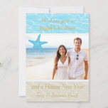 Cartão De Festividades Tropical Beach Photo Christmas Card<br><div class="desc">Tropical Beach Photo Christmas Card.  Add your own photo.</div>