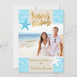 Cartão De Festividades Tropical Beach Photo Christmas Card