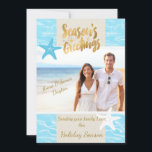 Cartão De Festividades Tropical Beach Photo Christmas Card<br><div class="desc">Tropical Beach Photo Christmas Card</div>