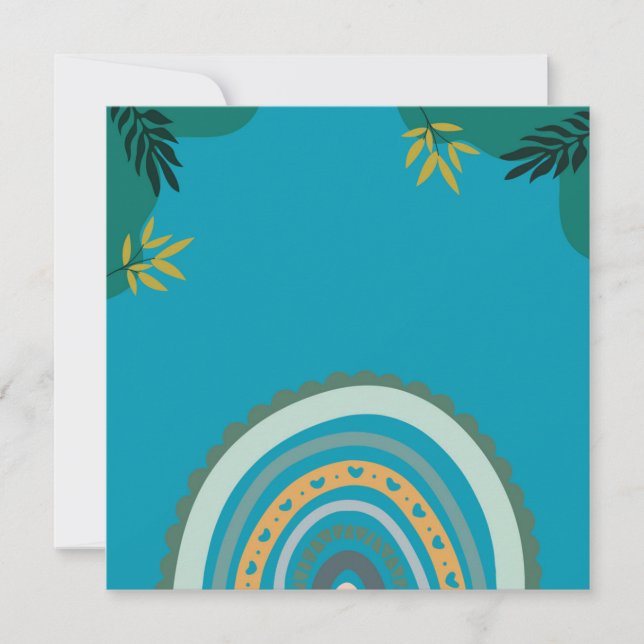 Cartão De Festividades Tropical blue teal  (Frente)