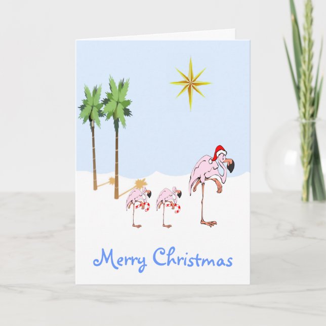 Cartão De Festividades Tropical Christmas Card (Frente)