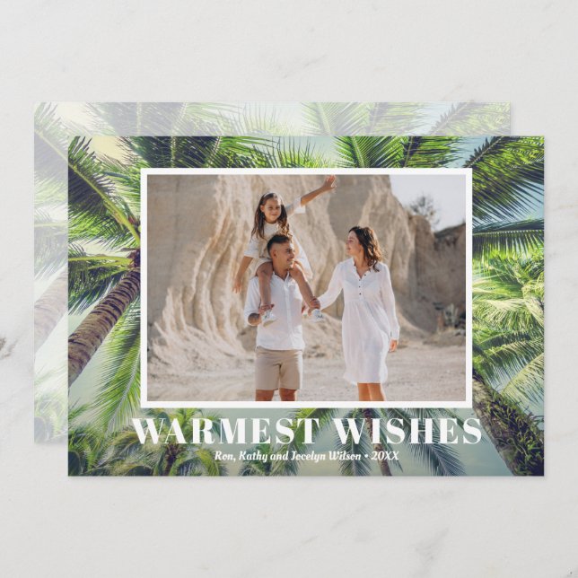 Cartão De Festividades Tropical Christmas Photo (Frente/Verso)