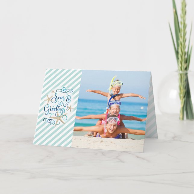 Cartão De Festividades Tropical SEAson's Greetings, 4 Photos (Frente)
