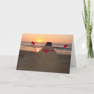 Cartão De Festividades Tropical Snowman