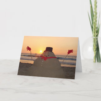 Cartão De Festividades Tropical Snowman