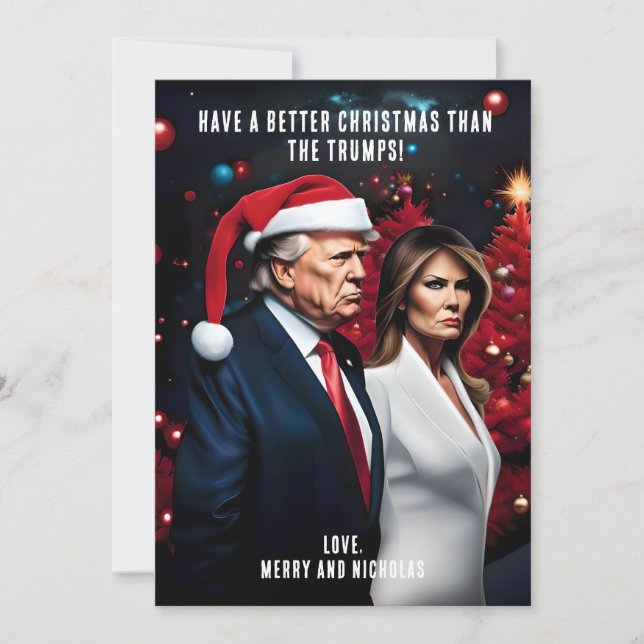 Cartão De Festividades Trump and Melania Bad Christmas (Frente)