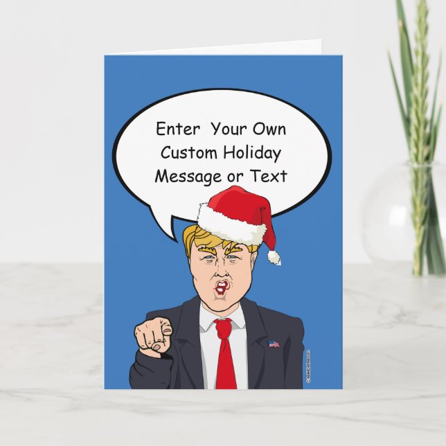 Cartão De Festividades Trump Christmas Card - Customize Your Message -.pn (Frente)
